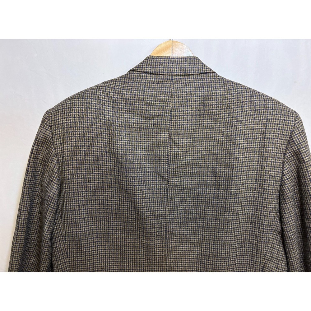 Yves Saint Laurent Blazer Jacket Mens Brown Houndstooth‎ Wool Blend Pockets - Picture 4 of 16